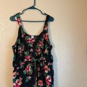 West loop black tropical floral dress